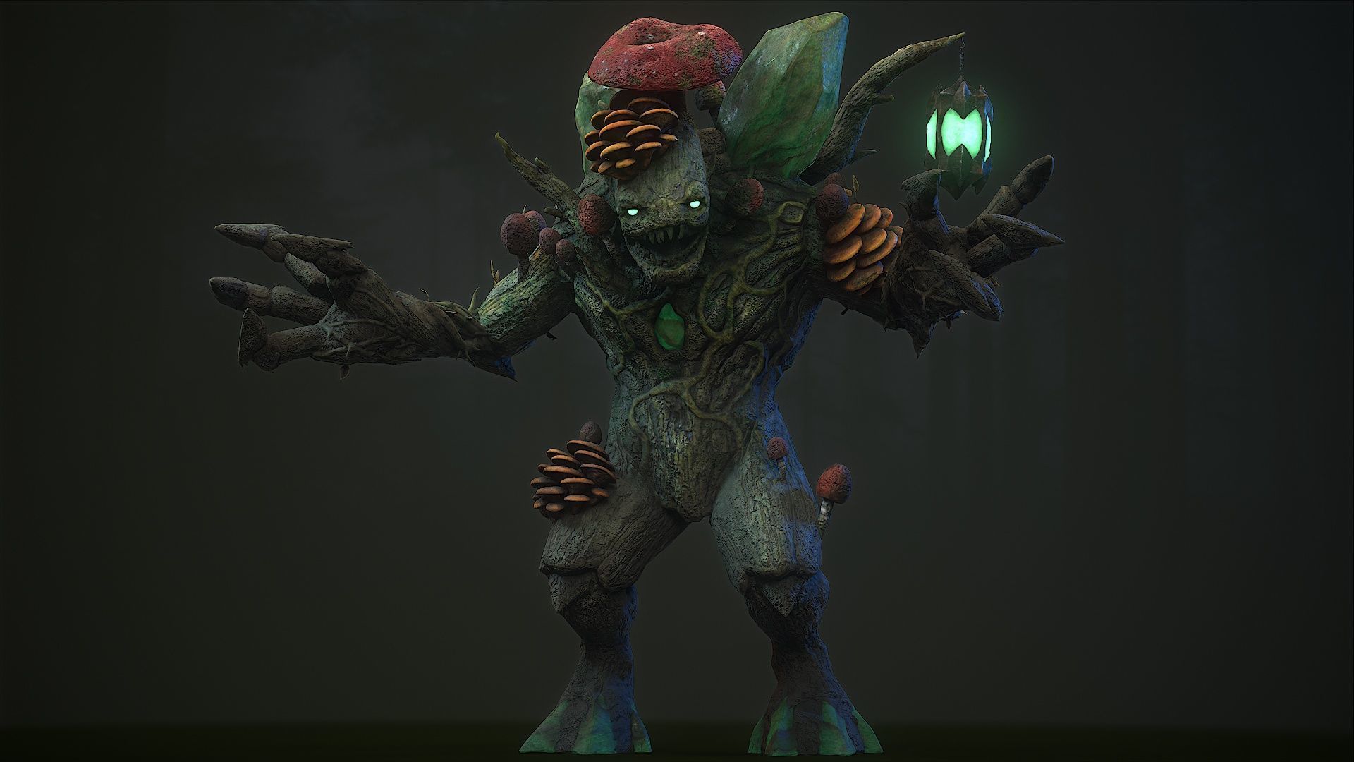 Mushroom monster 5 Low-poly 3D model_20