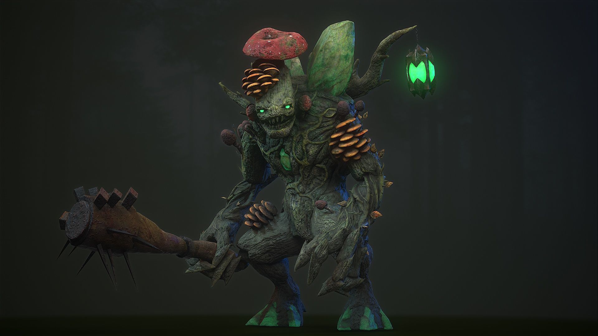 Mushroom monster 5 Low-poly 3D model_13