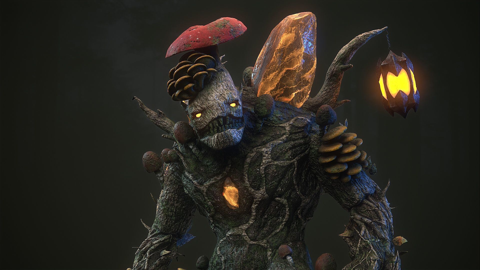 Mushroom monster 5 Low-poly 3D model_16