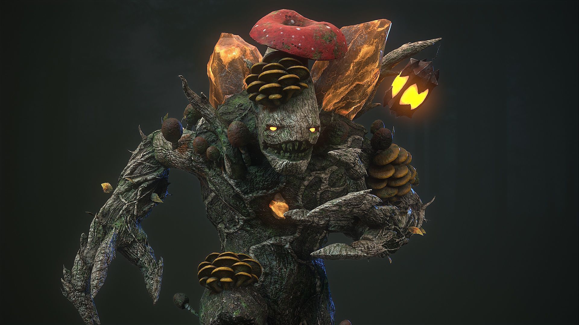 Mushroom monster 5 Low-poly 3D model_15