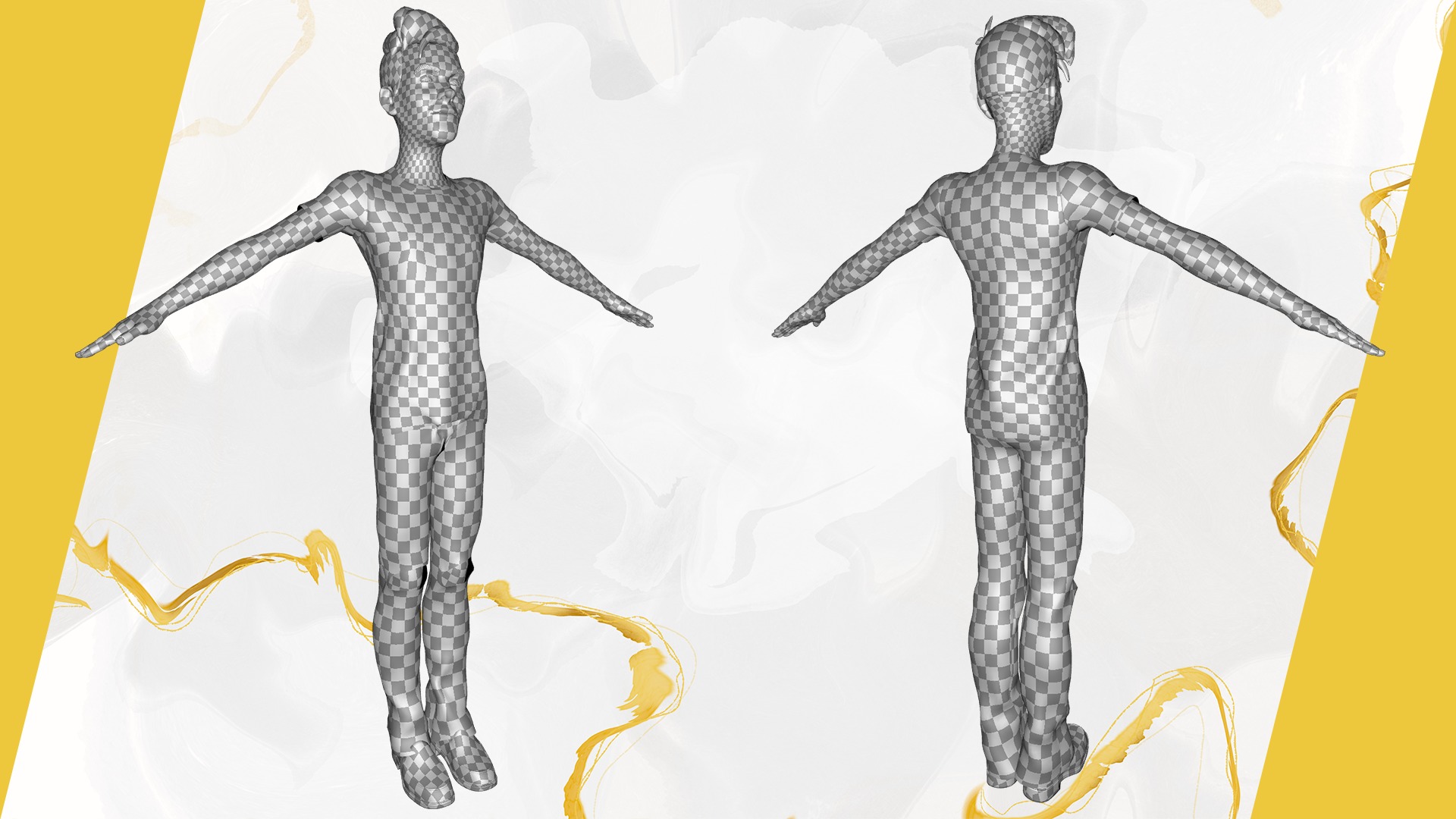 Casual character man in jeans Low-poly 3D model_29