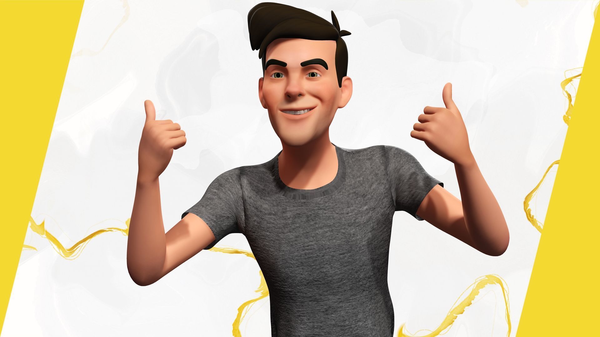 Casual character man in jeans Low-poly 3D model_12