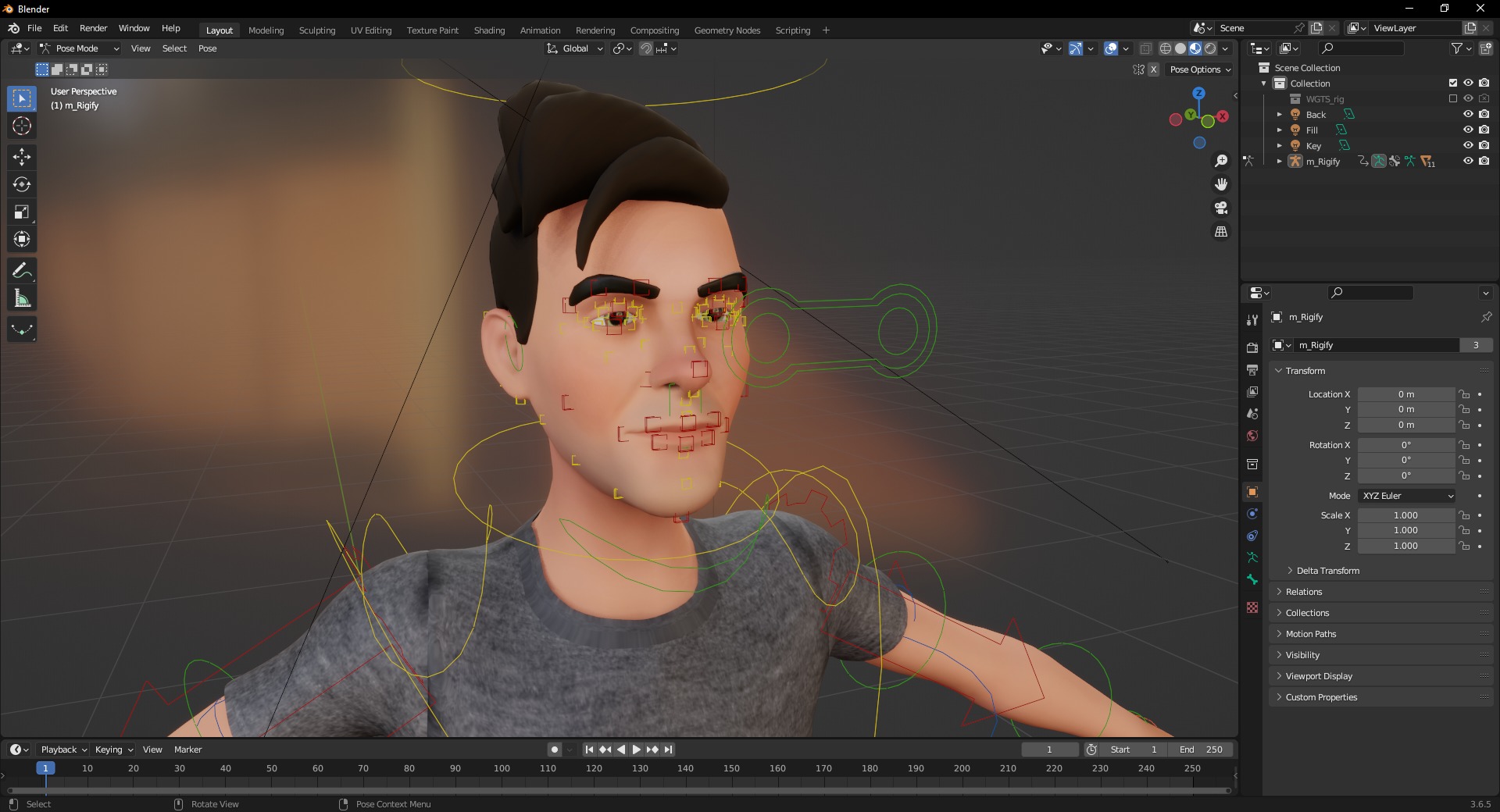 Casual character man in jeans Low-poly 3D model_20