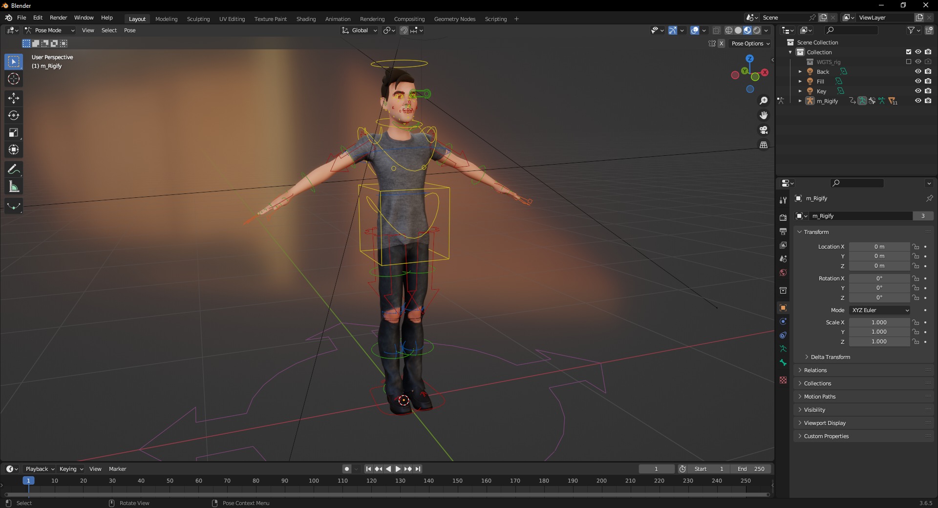 Casual character man in jeans Low-poly 3D model_19