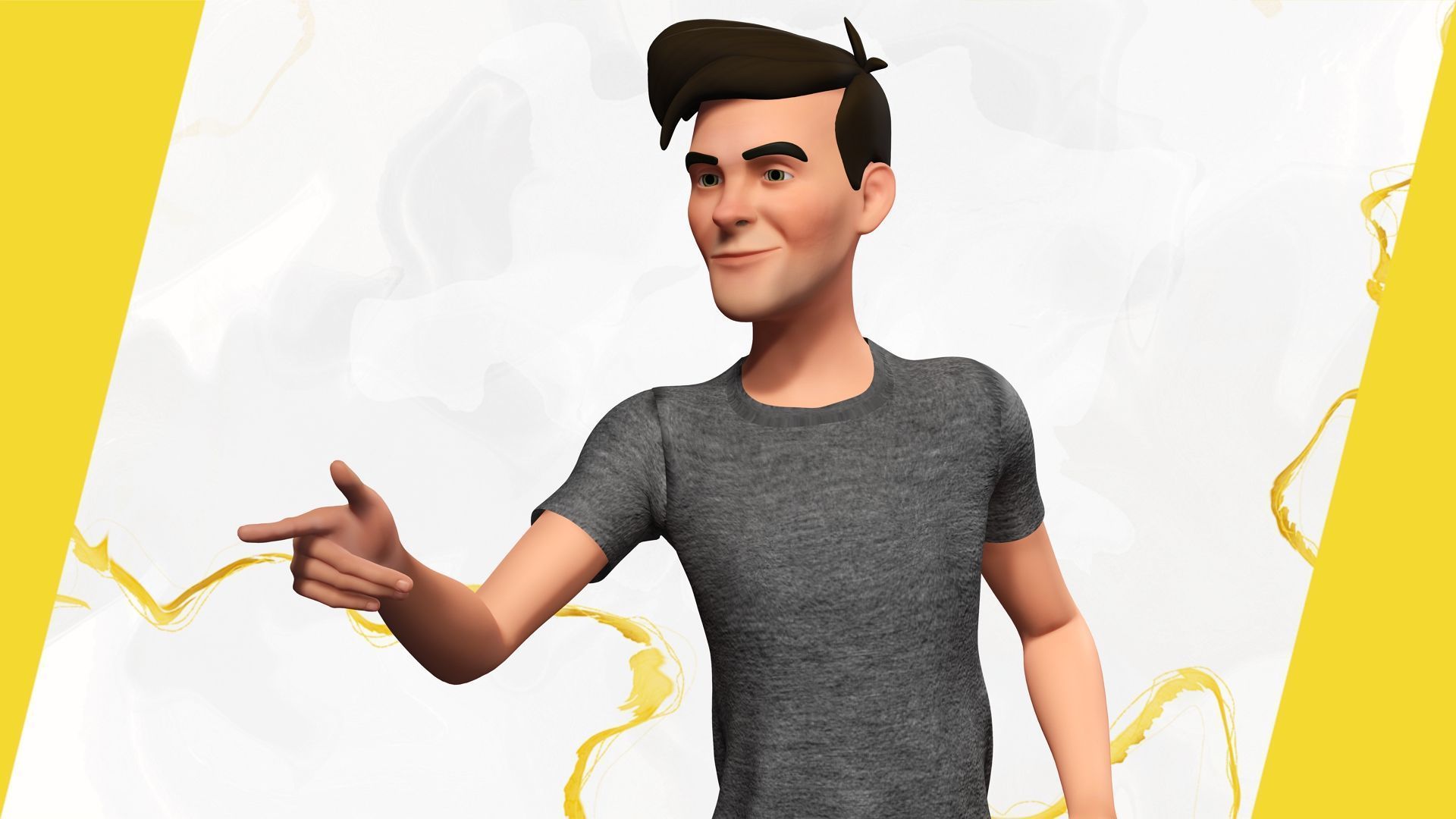 Casual character man in jeans Low-poly 3D model_15