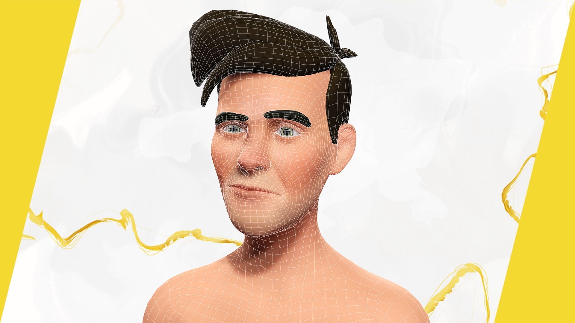 Casual character man in jeans Low-poly 3D model_6