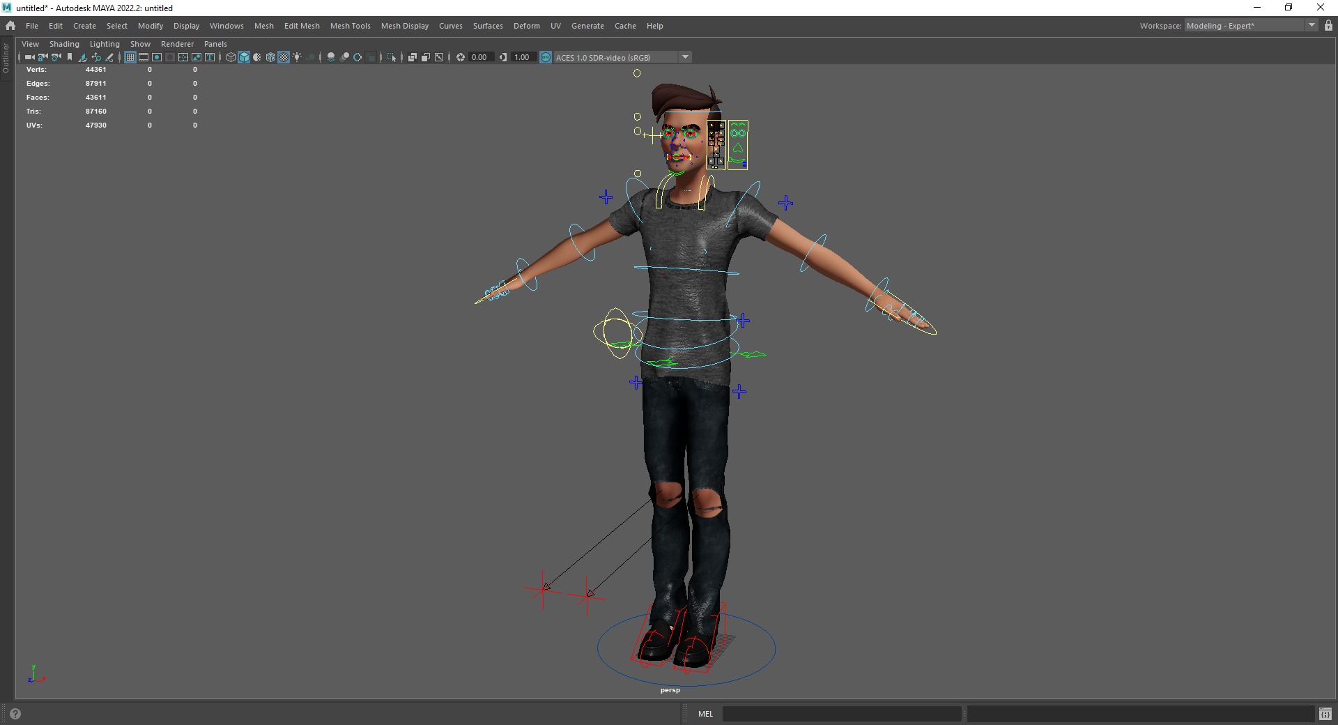Casual character man in jeans Low-poly 3D model_23