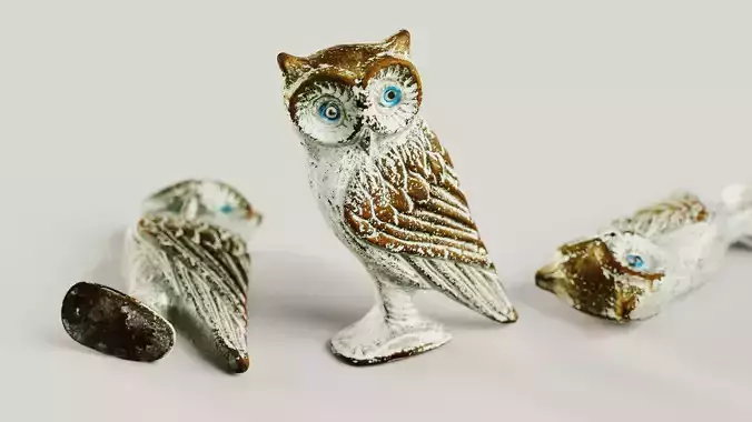 Owl Decoration Scan 4K