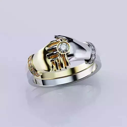Hand ring Collection and earrings 3D print model