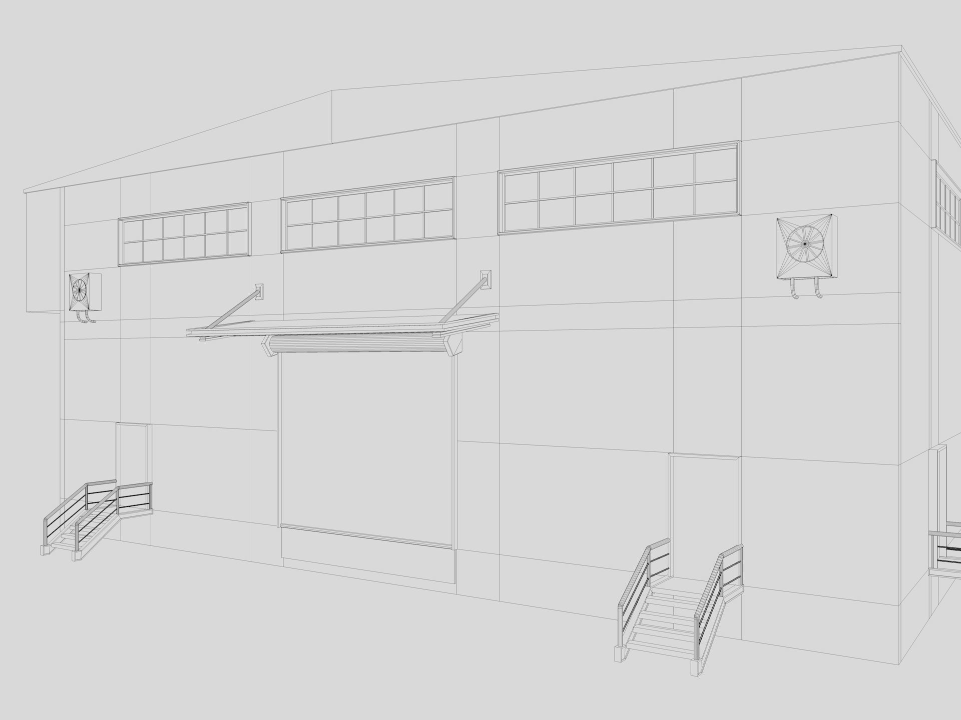 industrial building warehouse 4 Low-poly 3D model_12