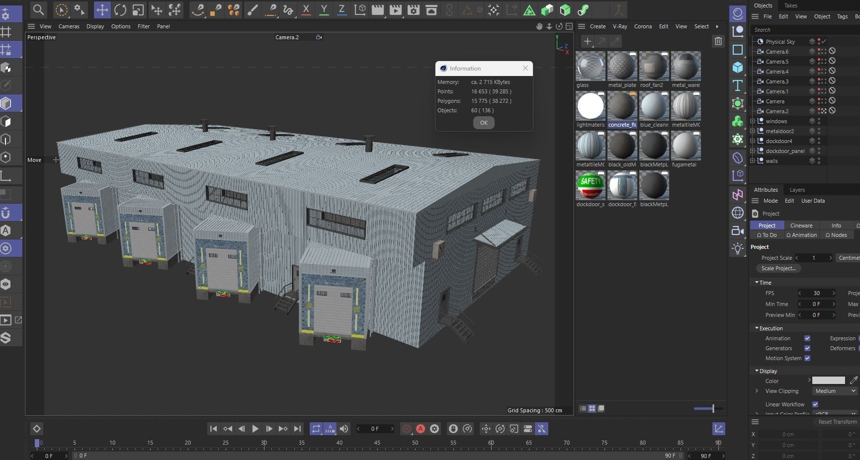 industrial building warehouse 4 Low-poly 3D model_15