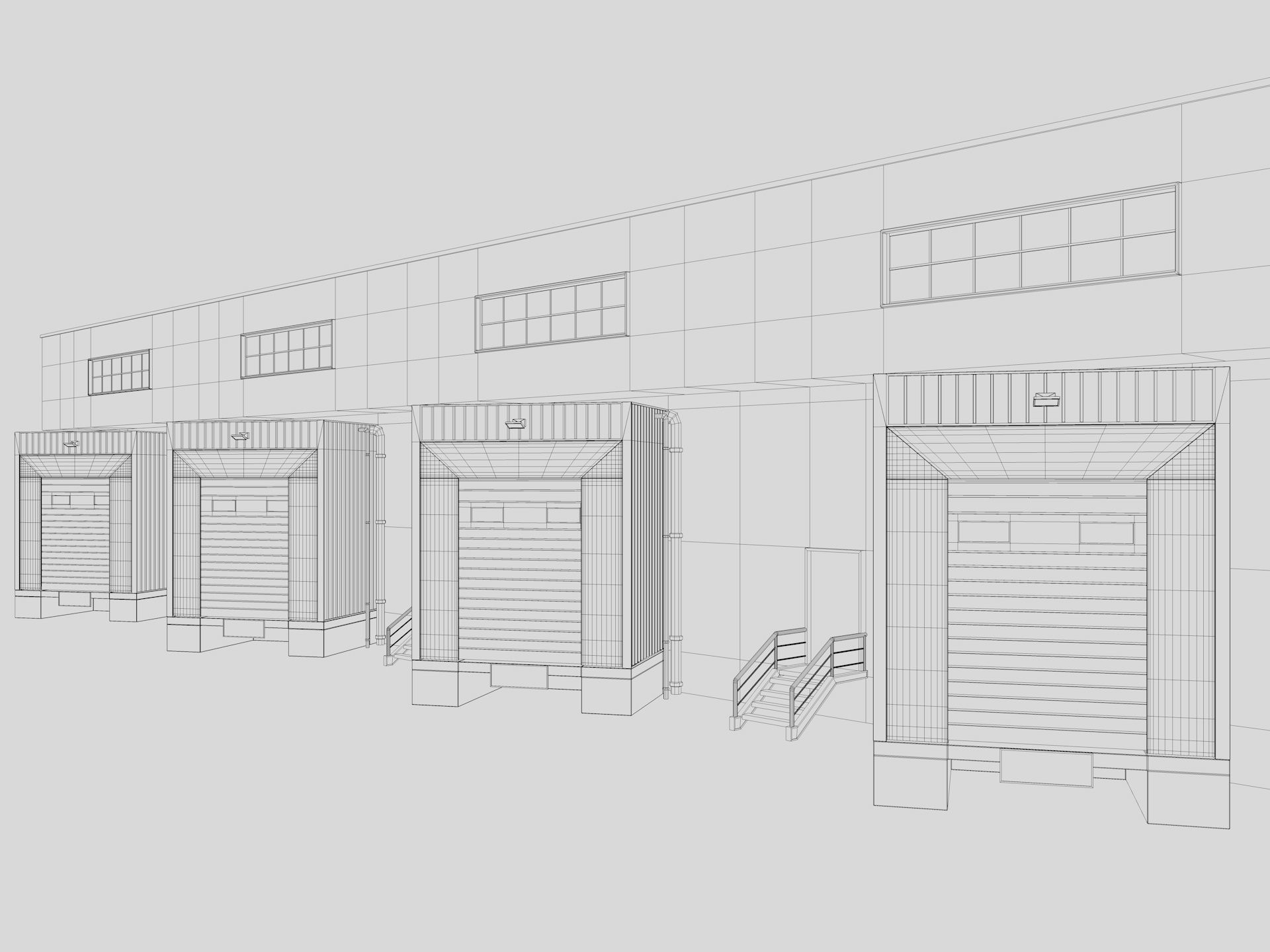 industrial building warehouse 4 Low-poly 3D model_11