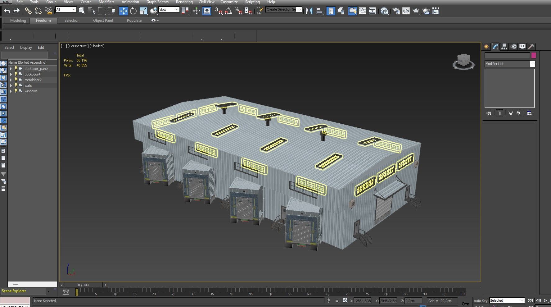 industrial building warehouse 4 Low-poly 3D model_16