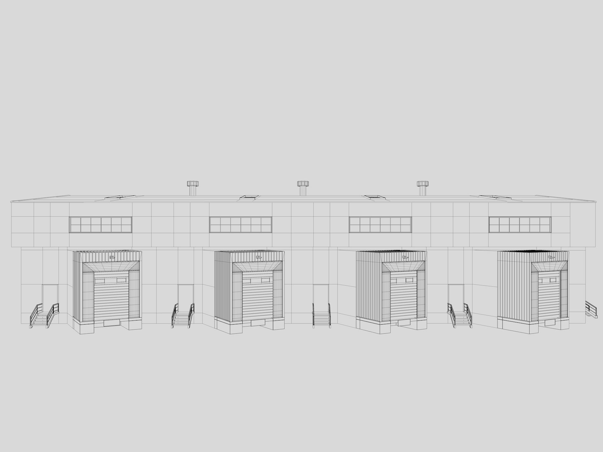 industrial building warehouse 4 Low-poly 3D model_13