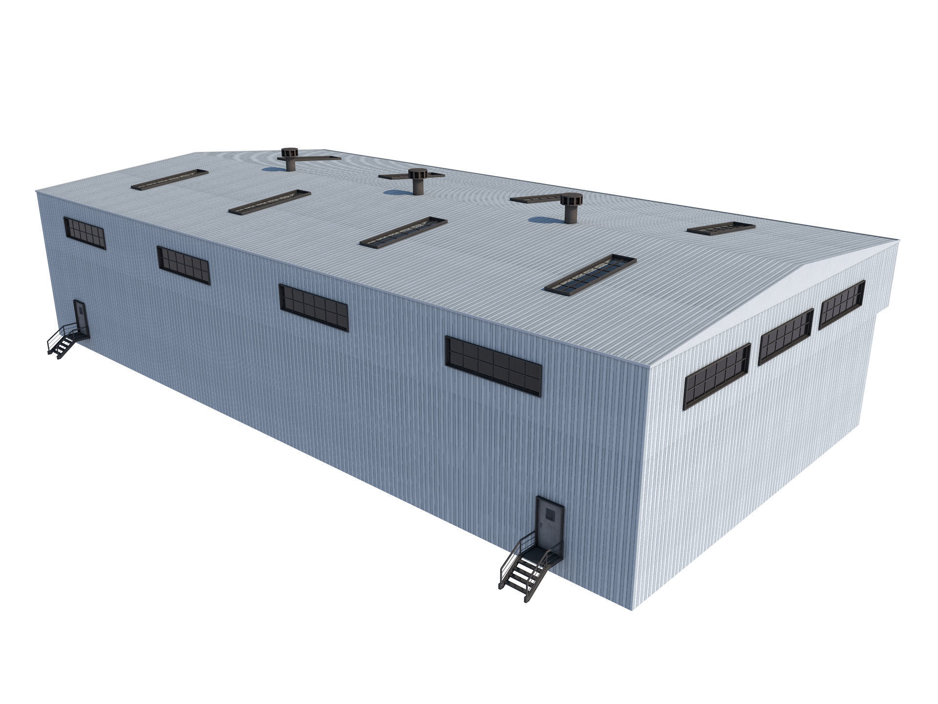 industrial building warehouse 4 Low-poly 3D model_4