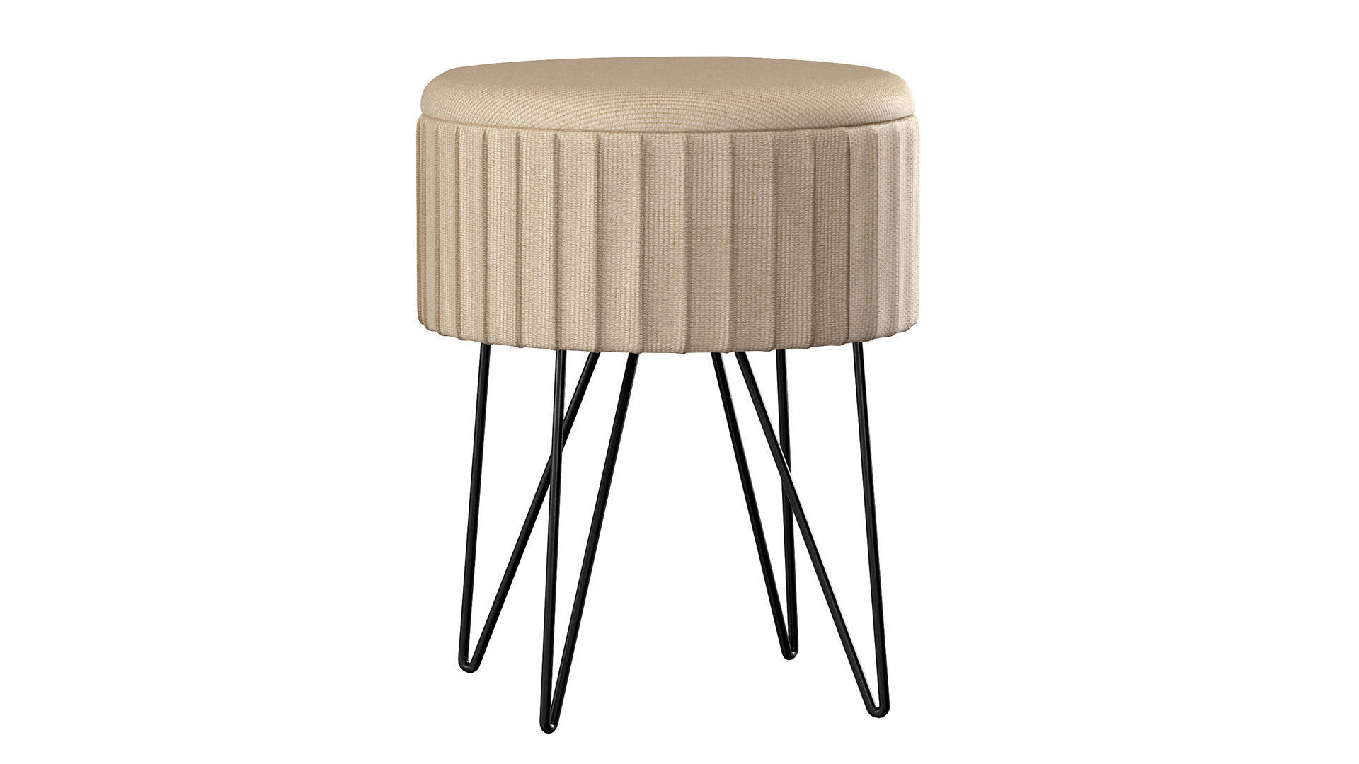 Kupang model upholstered pouf 3D model_2