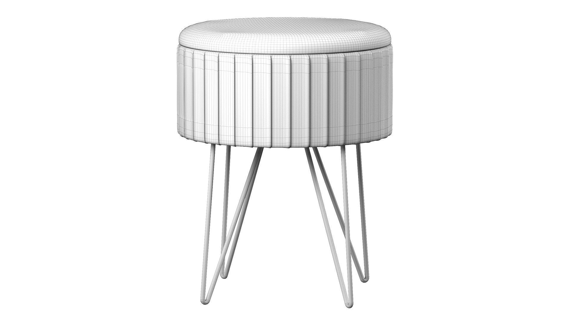Kupang model upholstered pouf 3D model_8