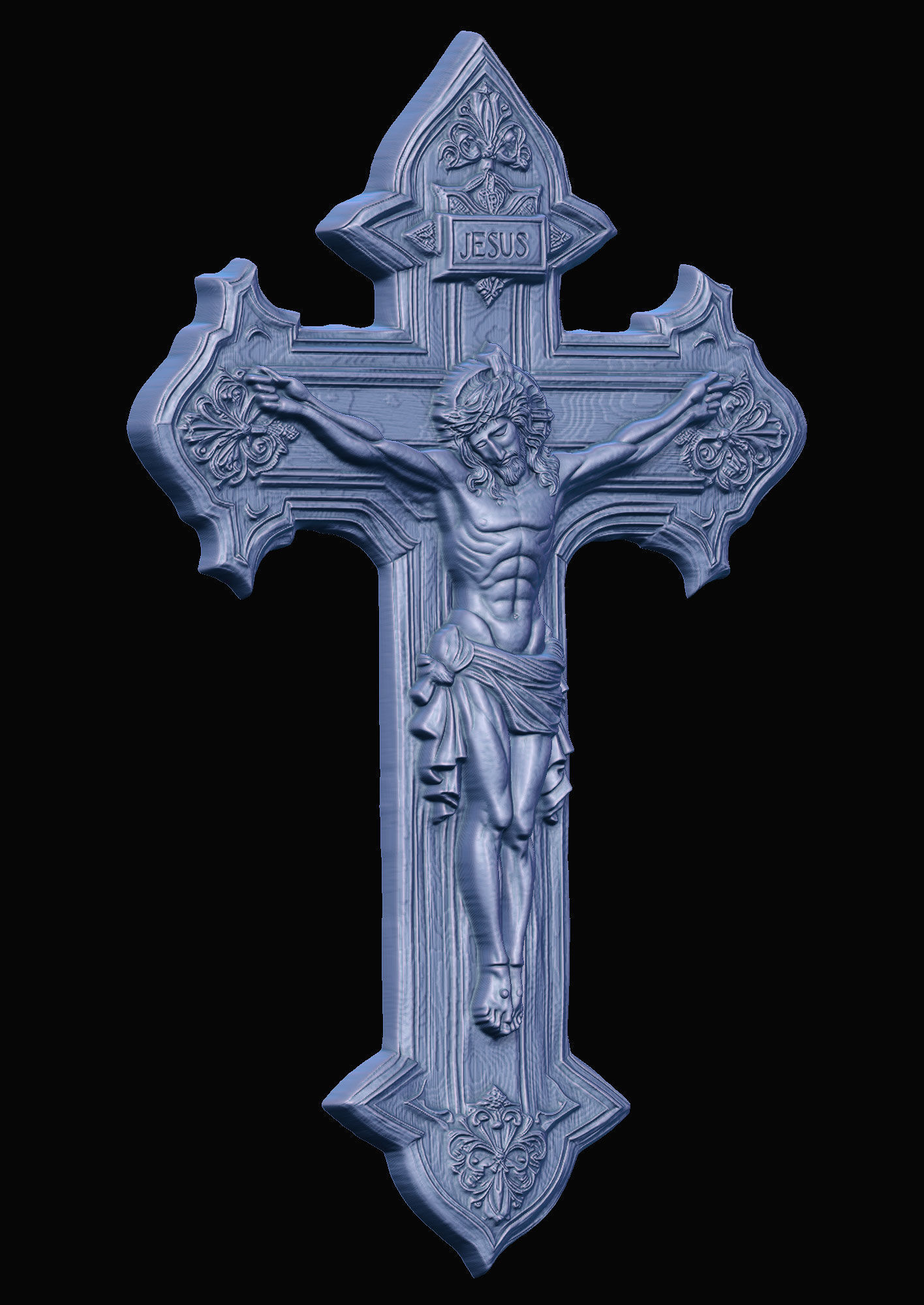Jesus Cross pendant 3D print model_5