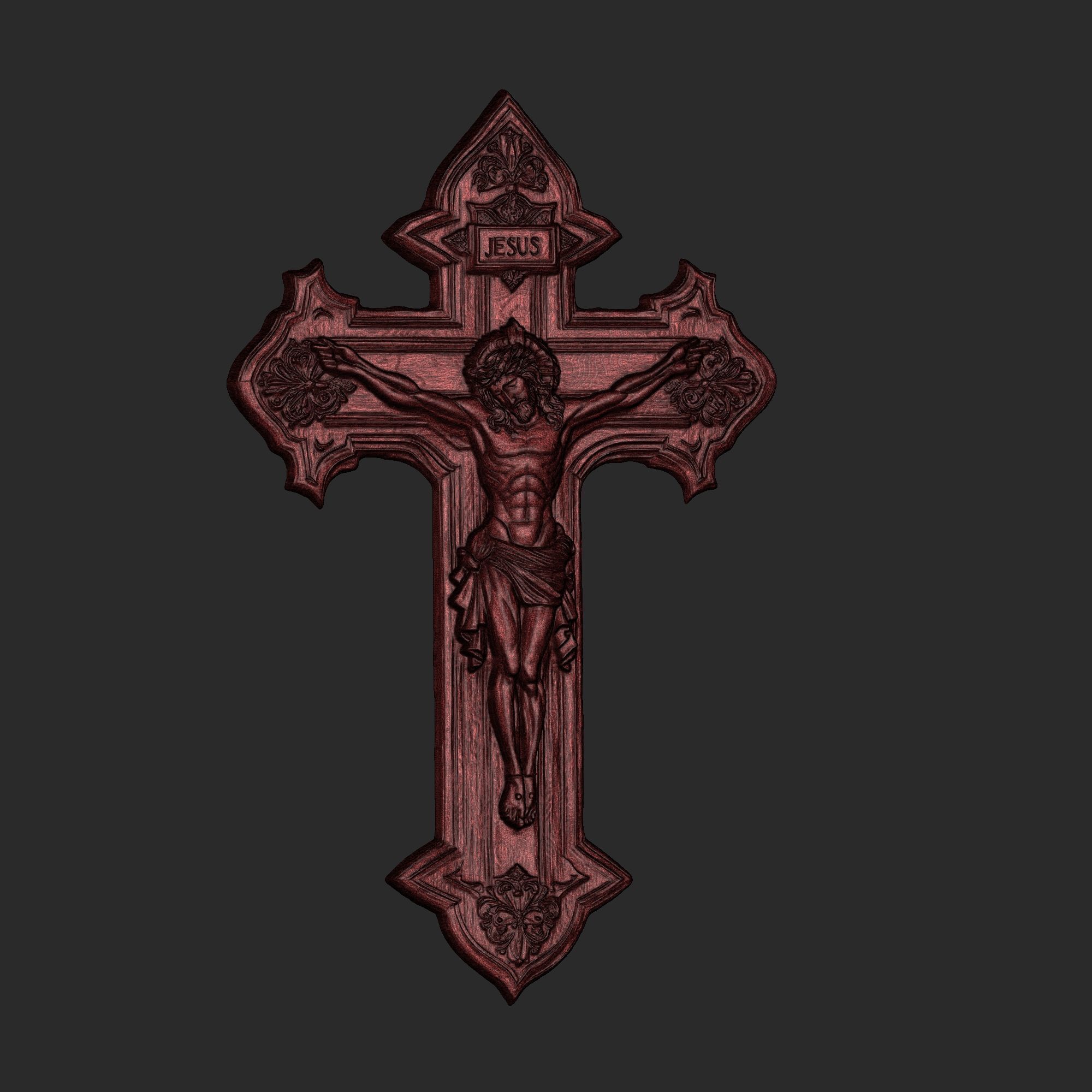 Jesus Cross pendant 3D print model_12
