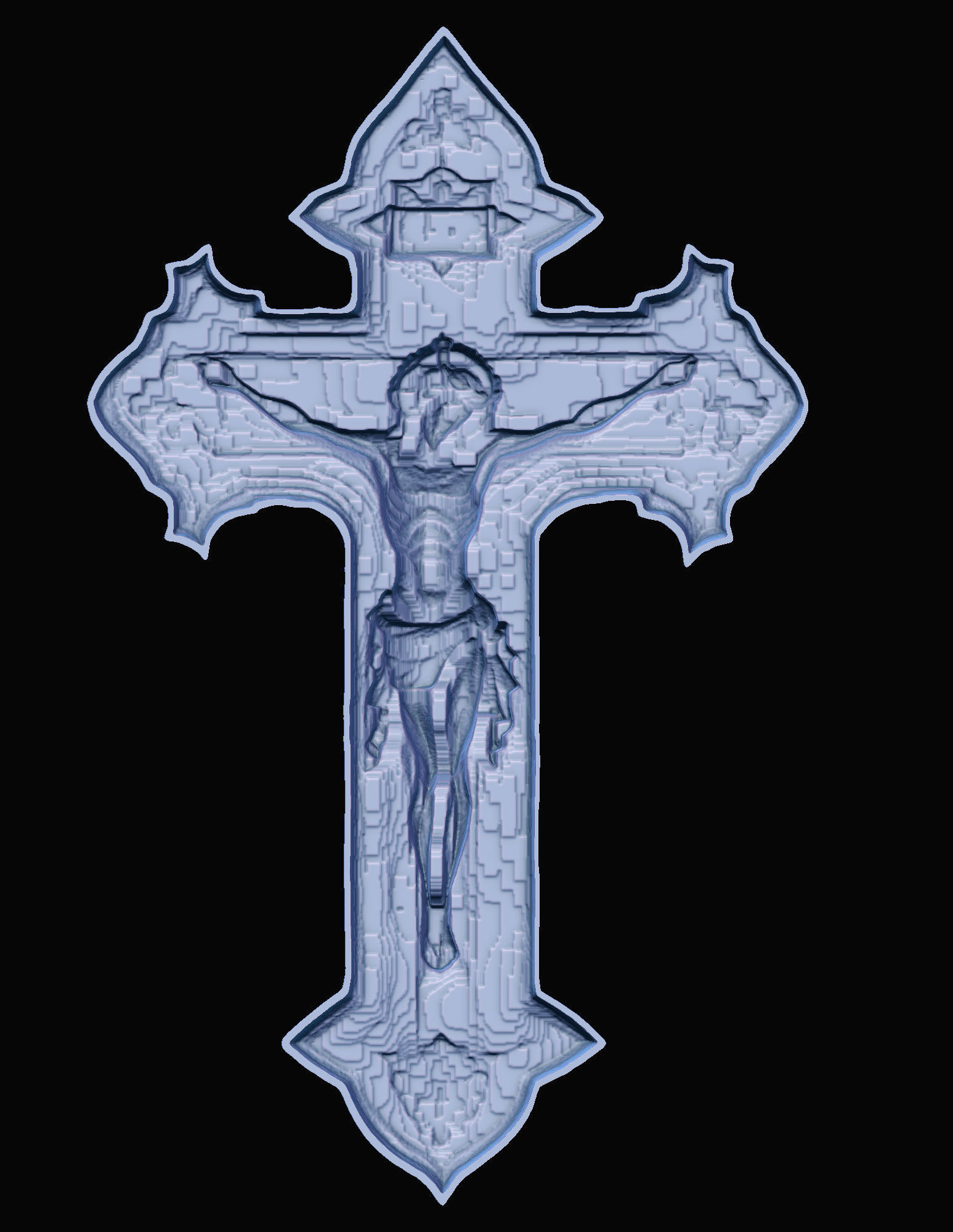 Jesus Cross pendant 3D print model_6