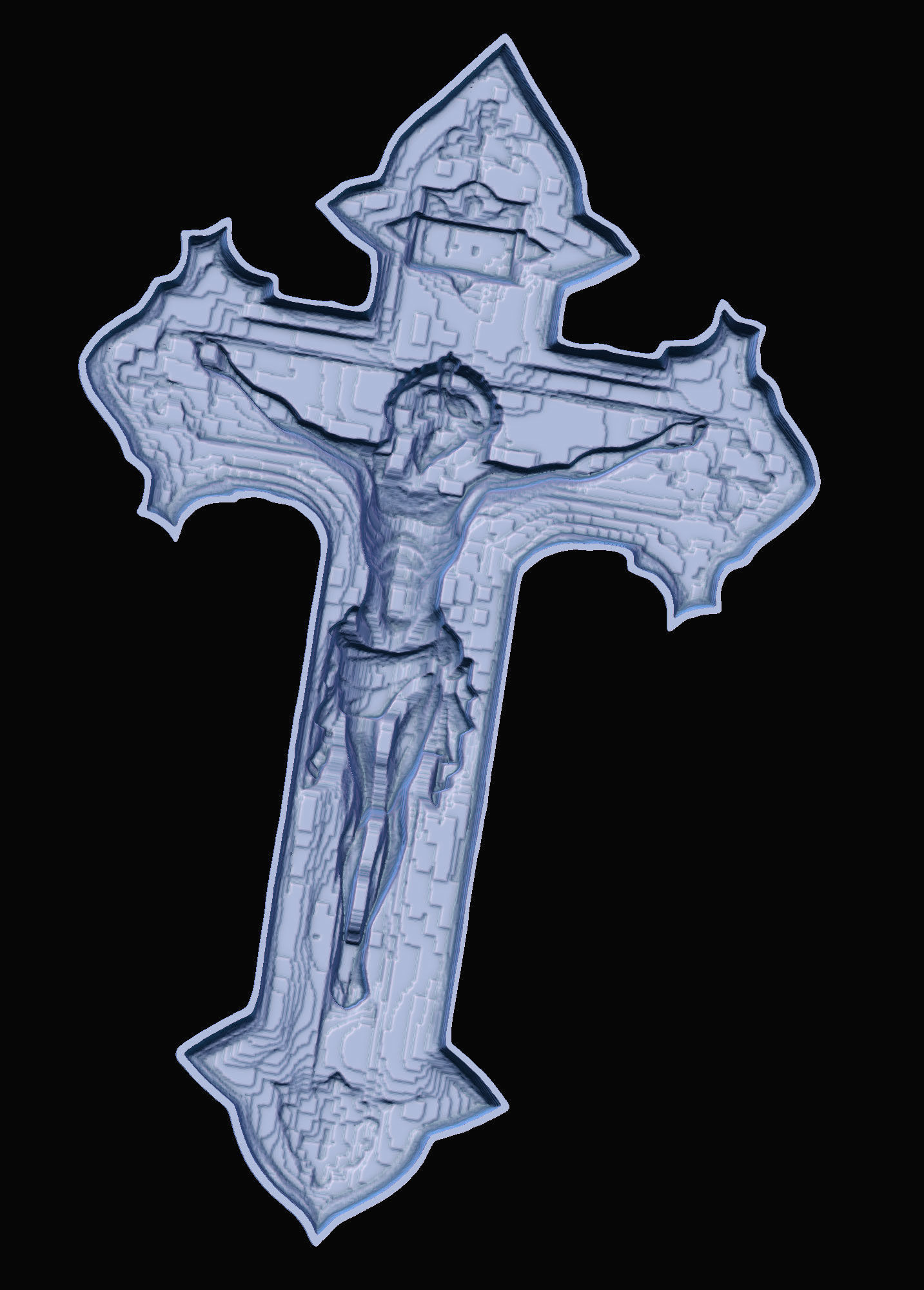 Jesus Cross pendant 3D print model_10