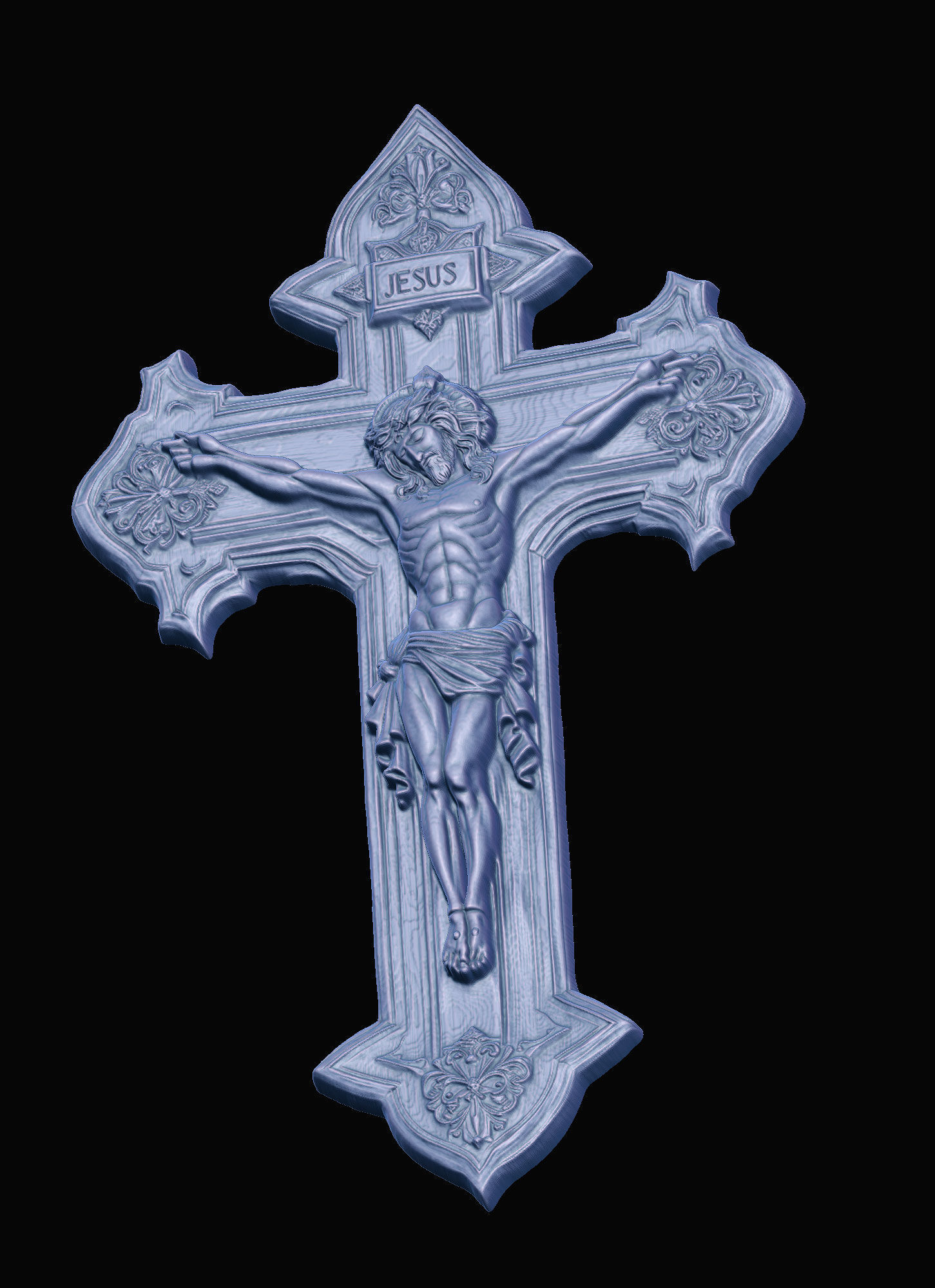 Jesus Cross pendant 3D print model_8