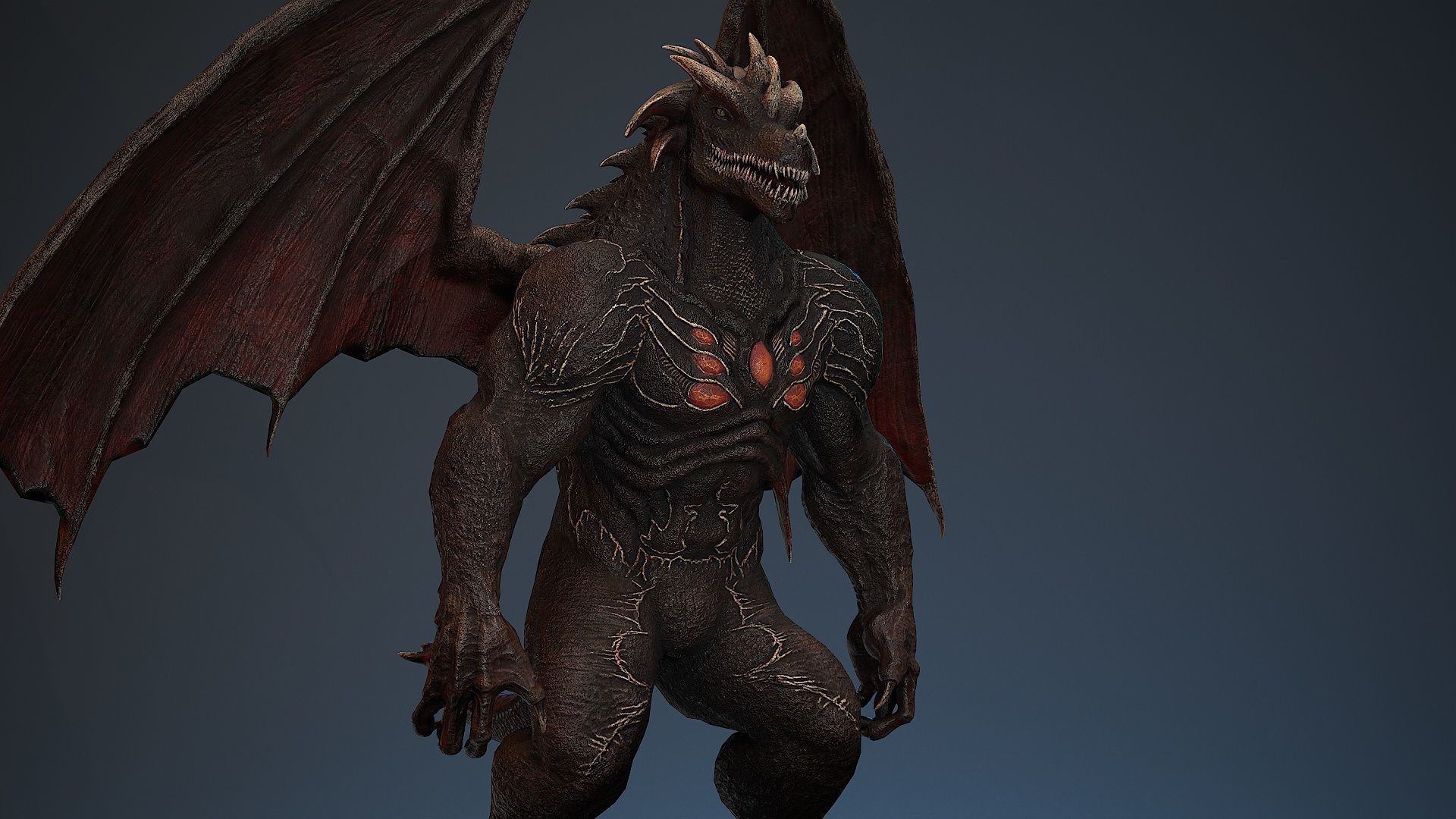 Draconid 2 Low-poly 3D model_9