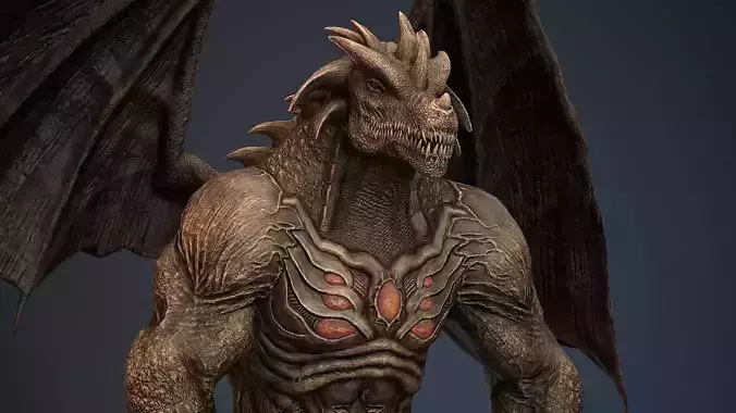 Draconid 2 Low-poly 3D model
