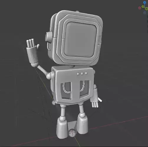 stylized rigged robot character 3D model