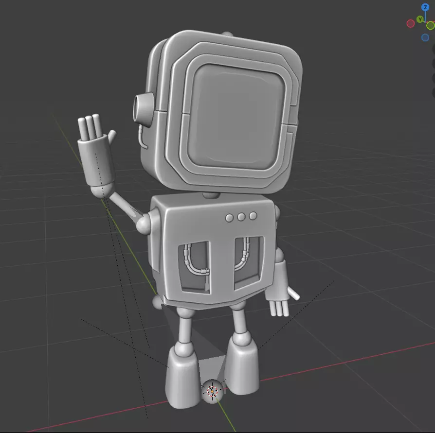 stylized rigged robot character 3D model_0