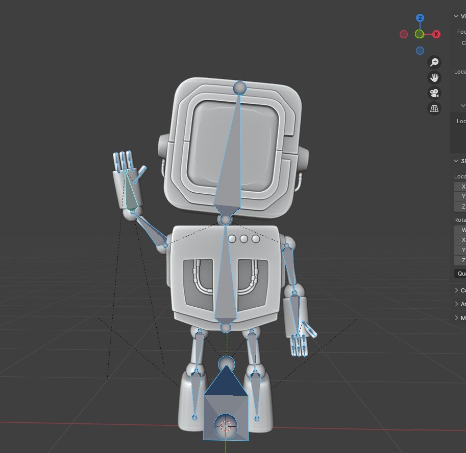 stylized rigged robot character 3D model_3