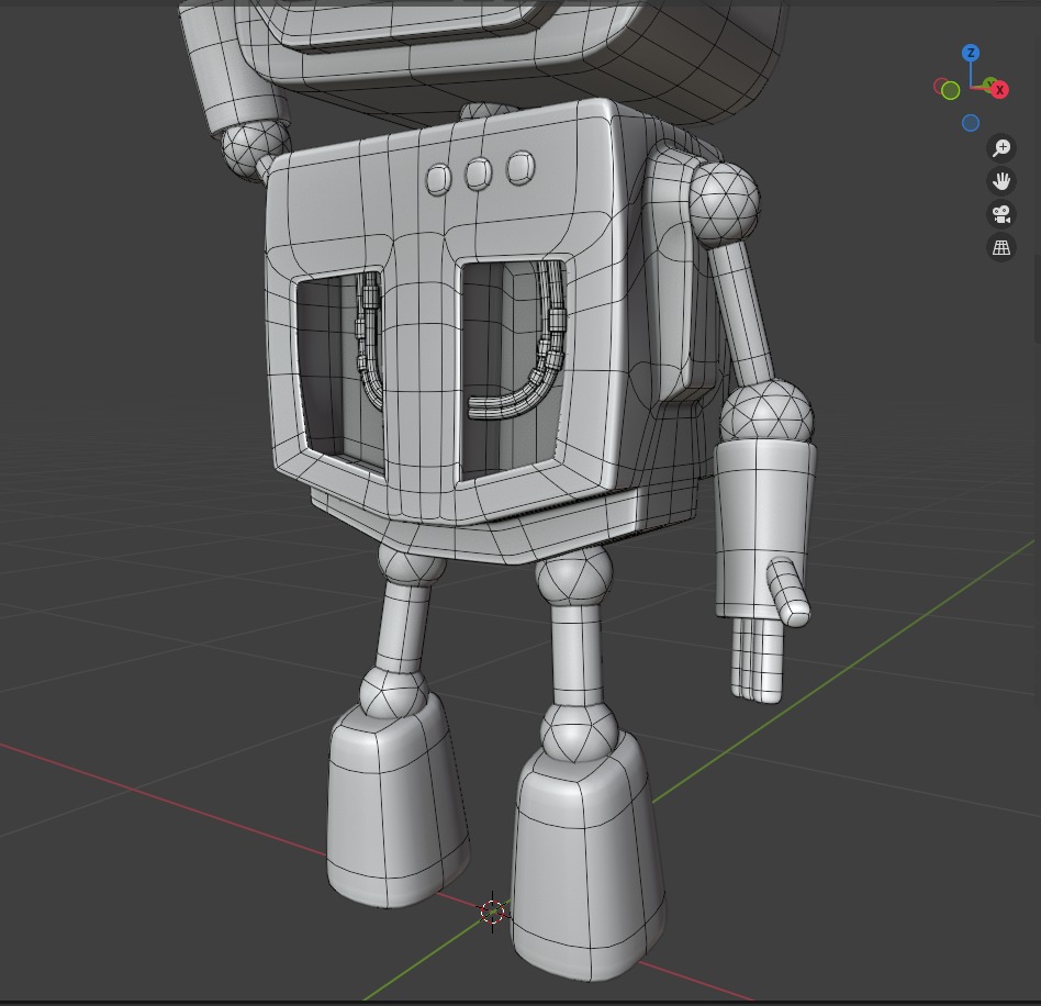stylized rigged robot character 3D model_2
