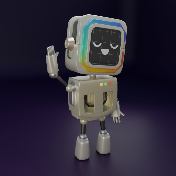 stylized rigged robot character 3D model_4