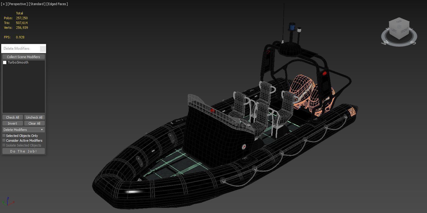 Military inflatable Patrol boat Zodiac with Mercury 3D model_4