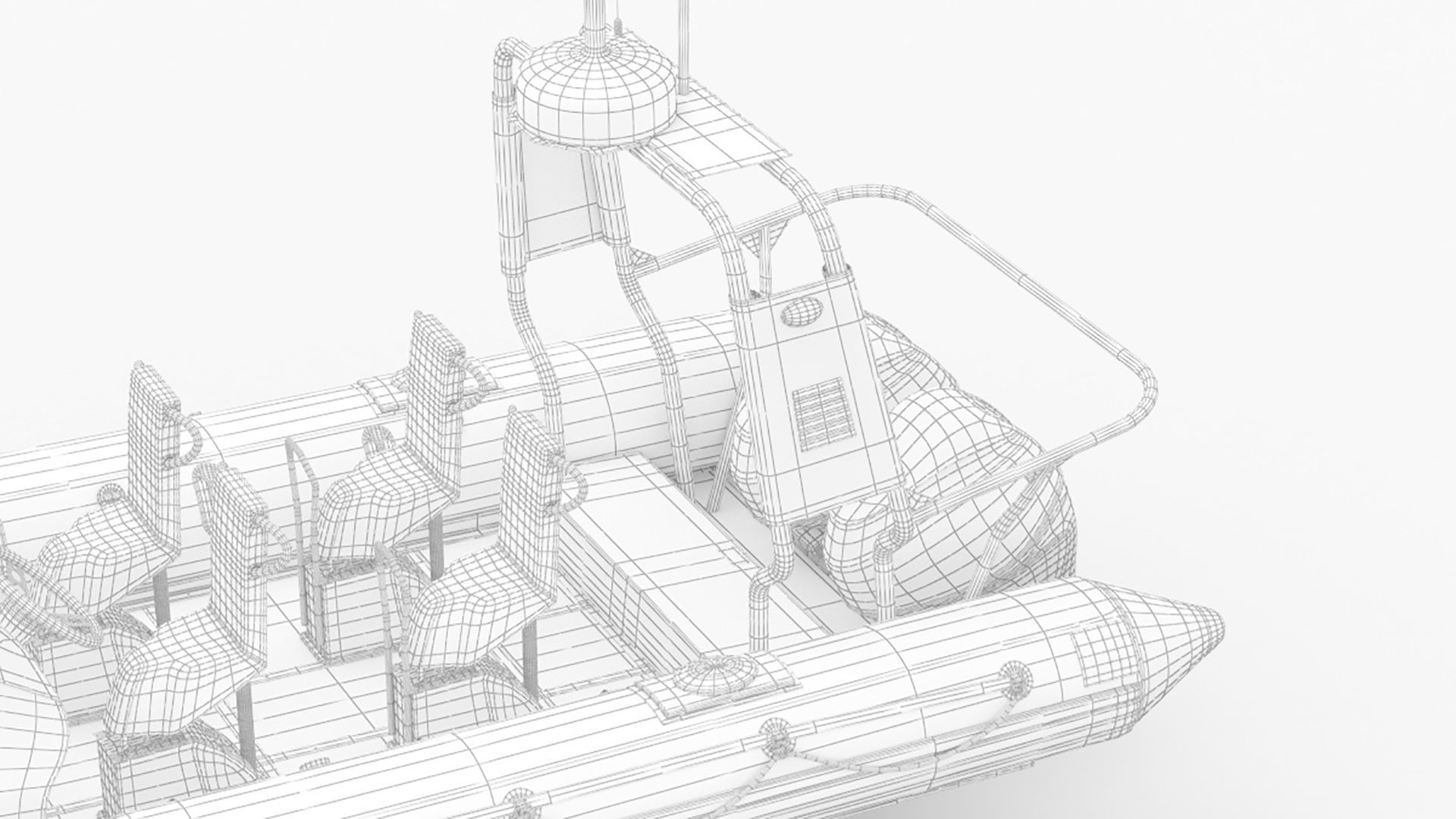 Military inflatable Patrol boat Zodiac with Mercury 3D model_14