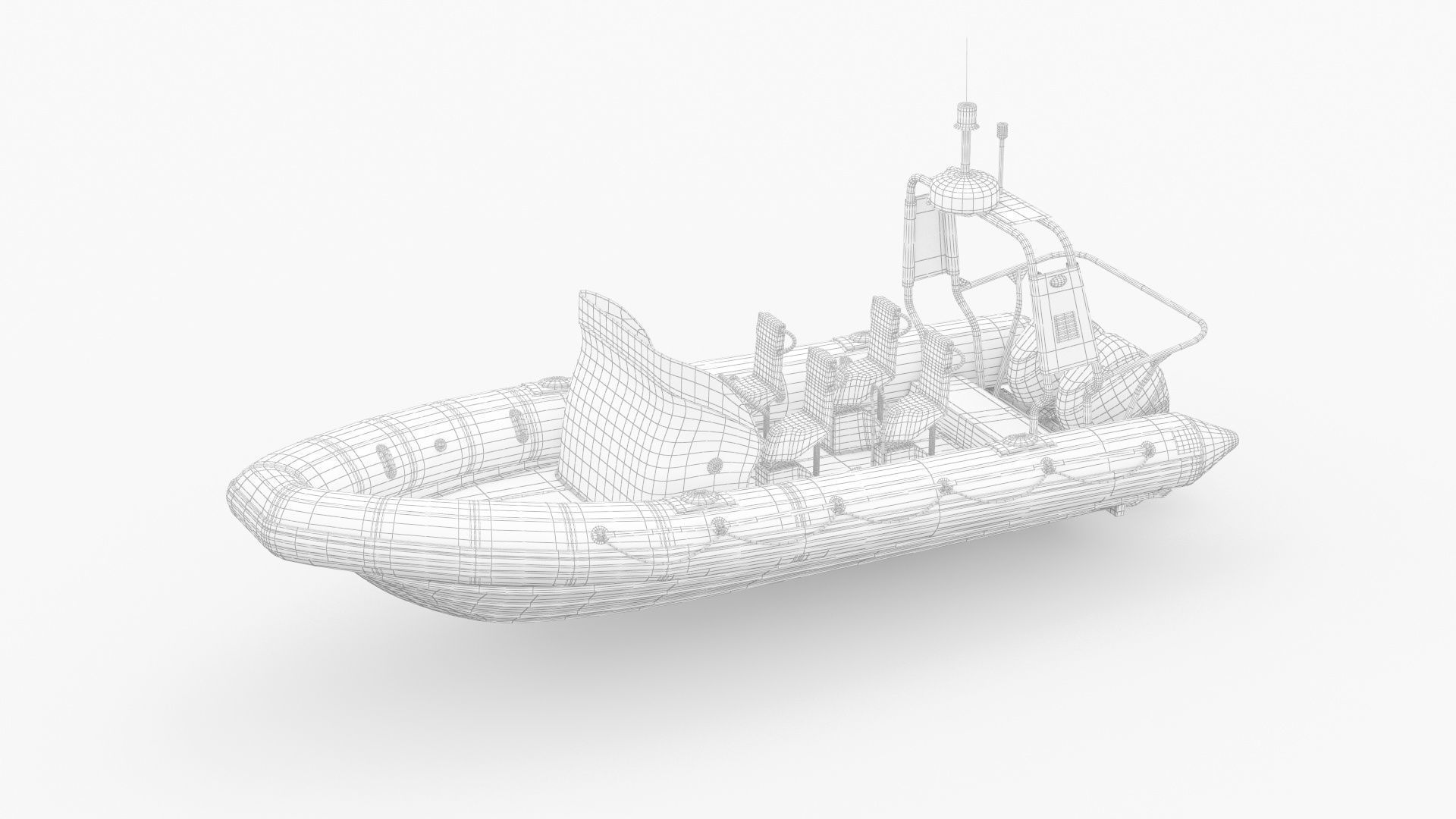 Military inflatable Patrol boat Zodiac with Mercury 3D model_2