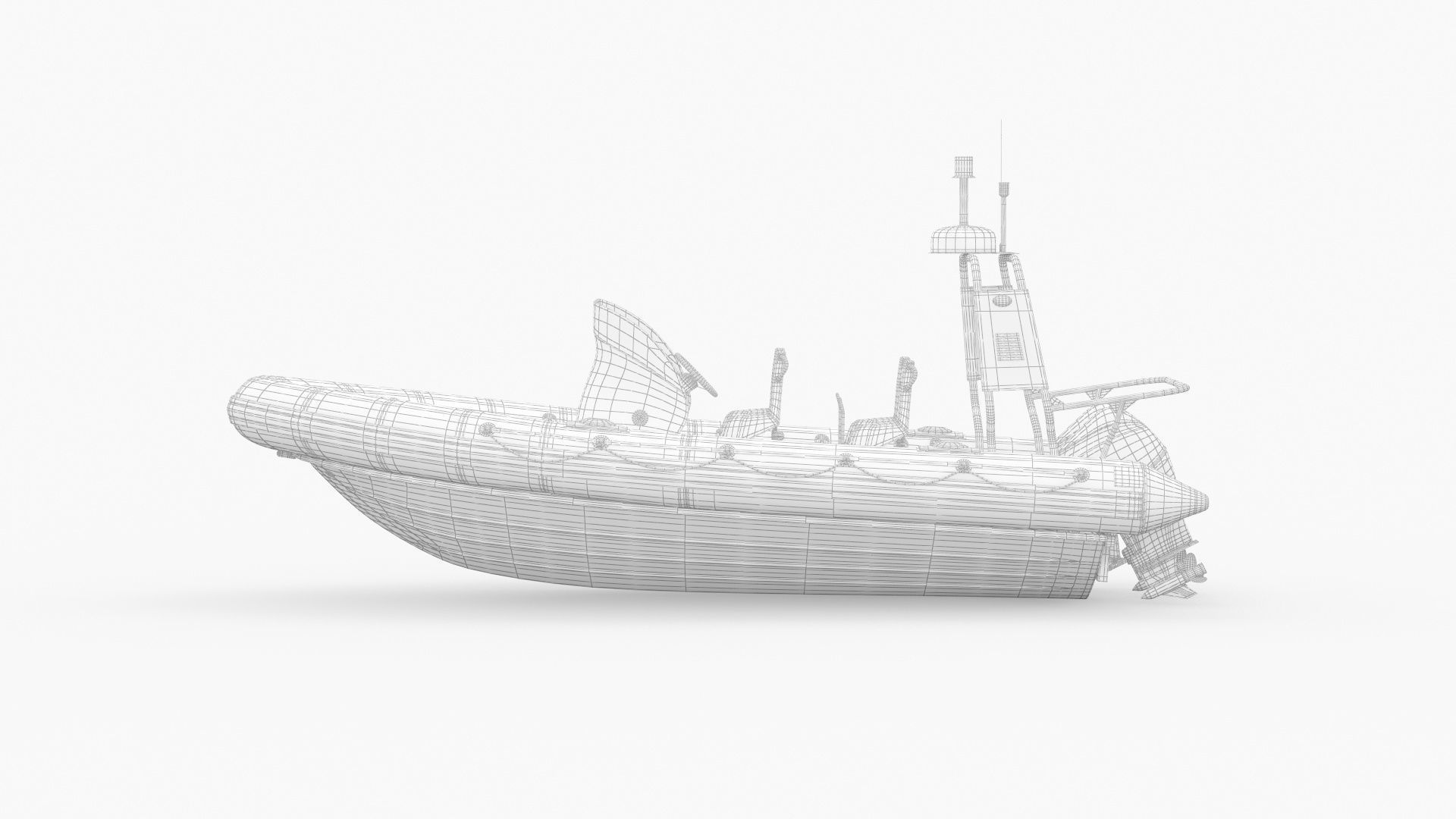 Military inflatable Patrol boat Zodiac with Mercury 3D model_6