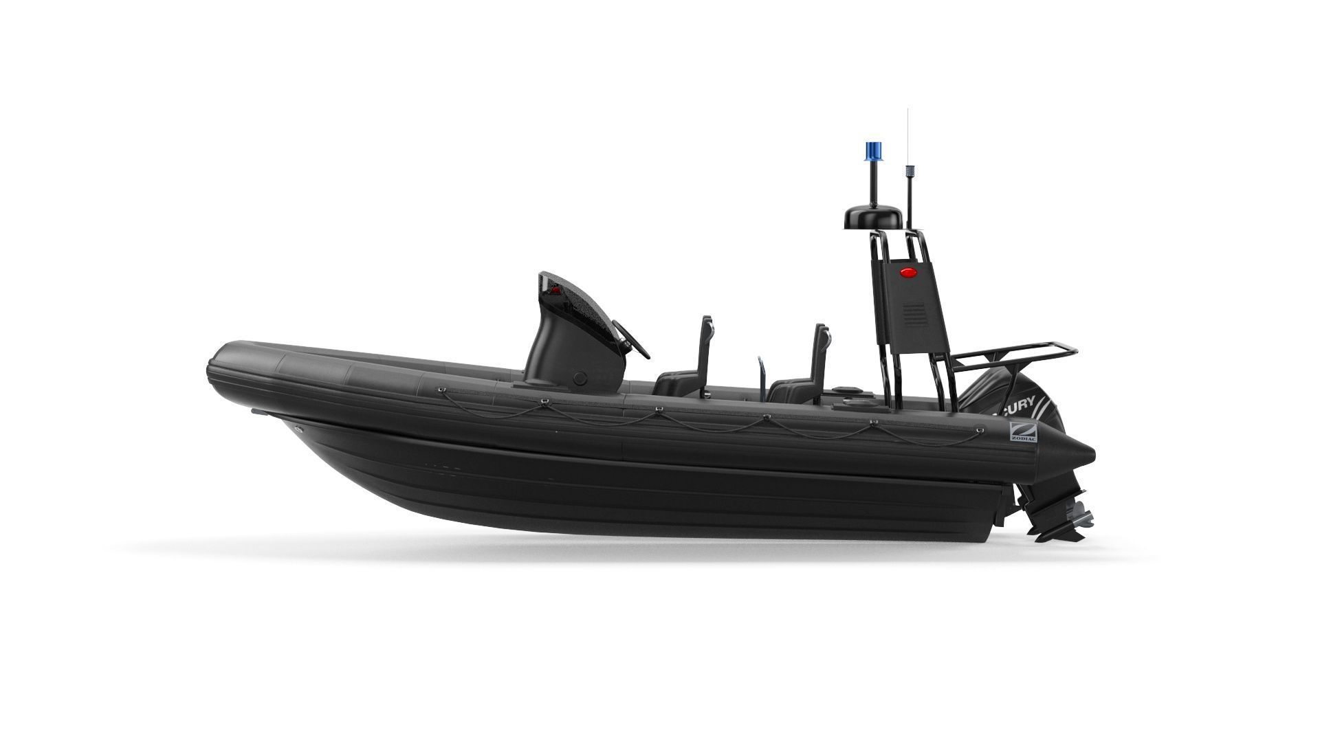 Military inflatable Patrol boat Zodiac with Mercury 3D model_5