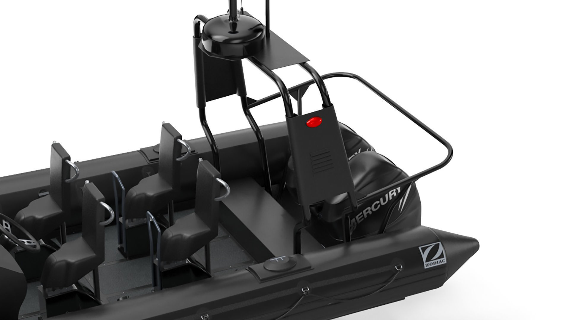 Military inflatable Patrol boat Zodiac with Mercury 3D model_13