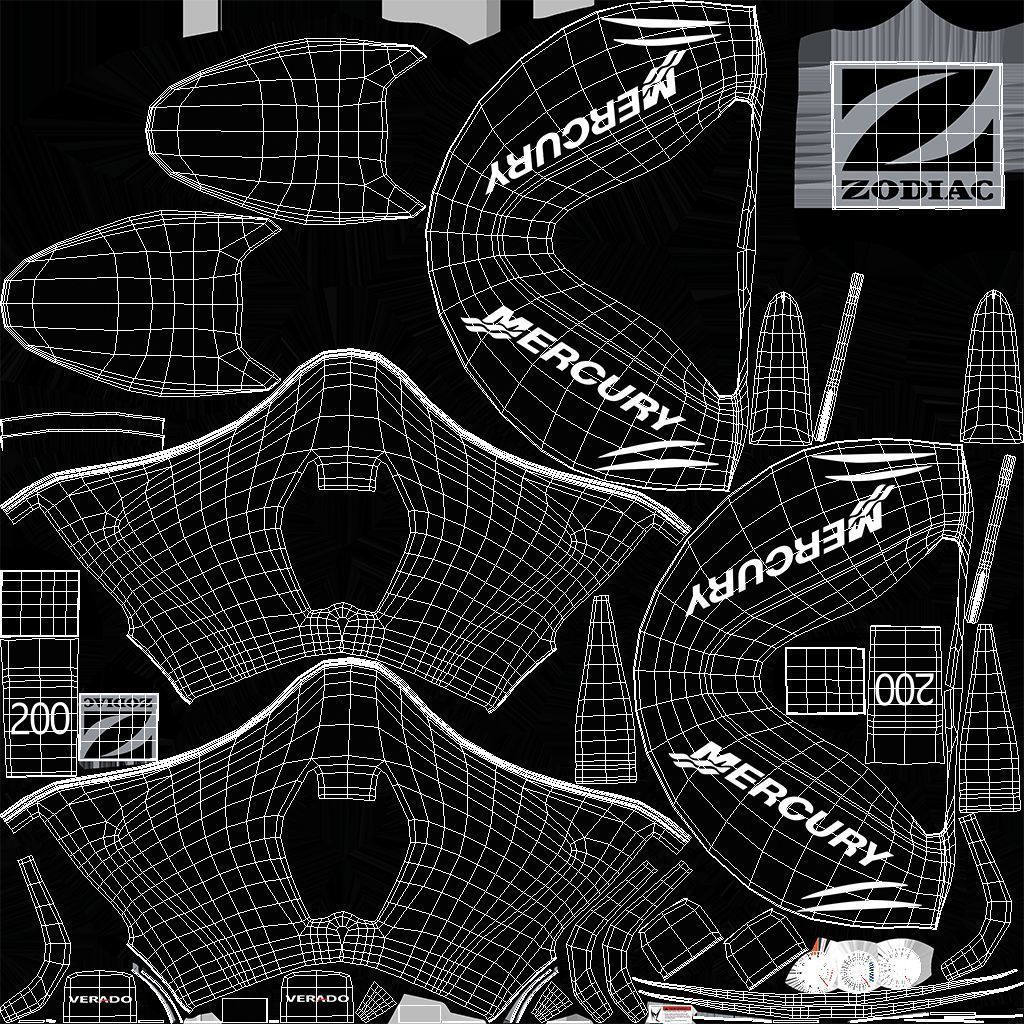 Military inflatable Patrol boat Zodiac with Mercury 3D model_12