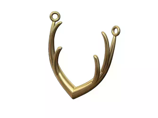 Deer antlers pendant necklace charm 