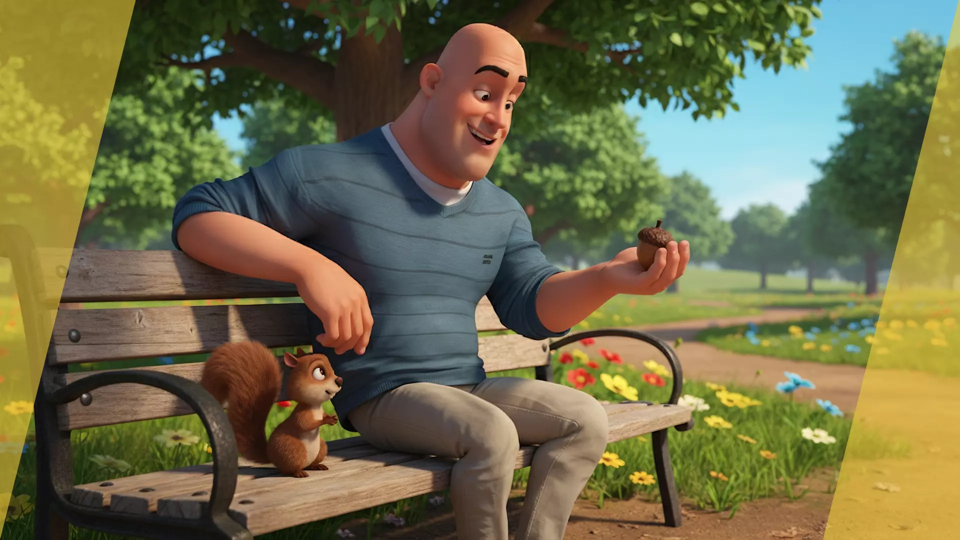 bald man wears sweater casual look Low-poly 3D model_4