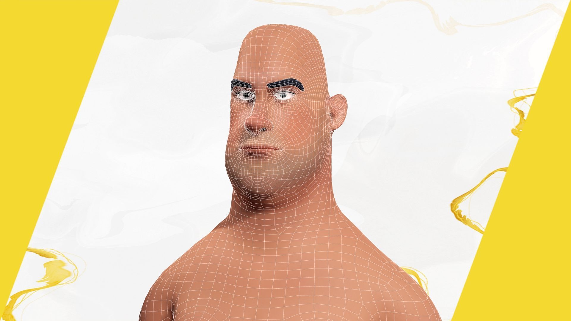 bald man wears sweater casual look Low-poly 3D model_6