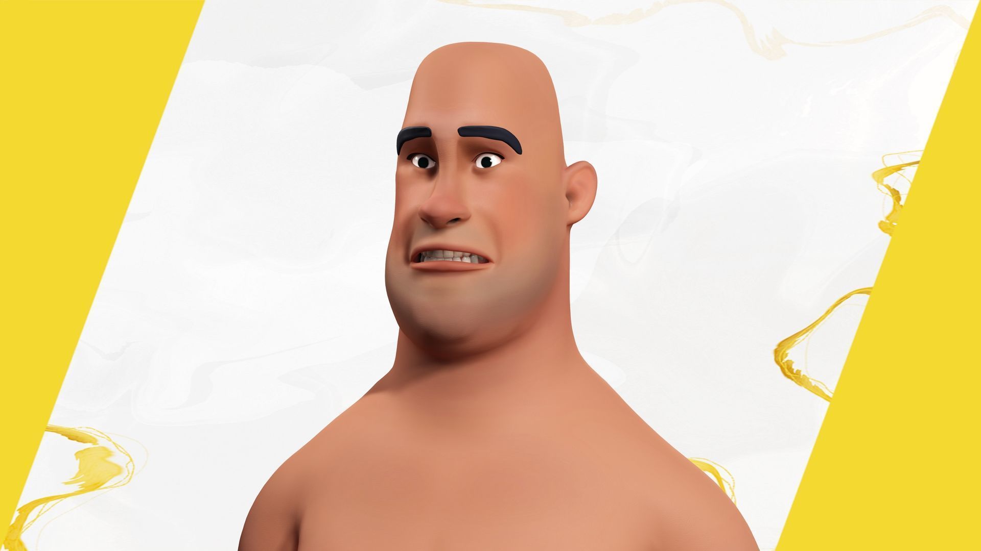 bald man wears sweater casual look Low-poly 3D model_10