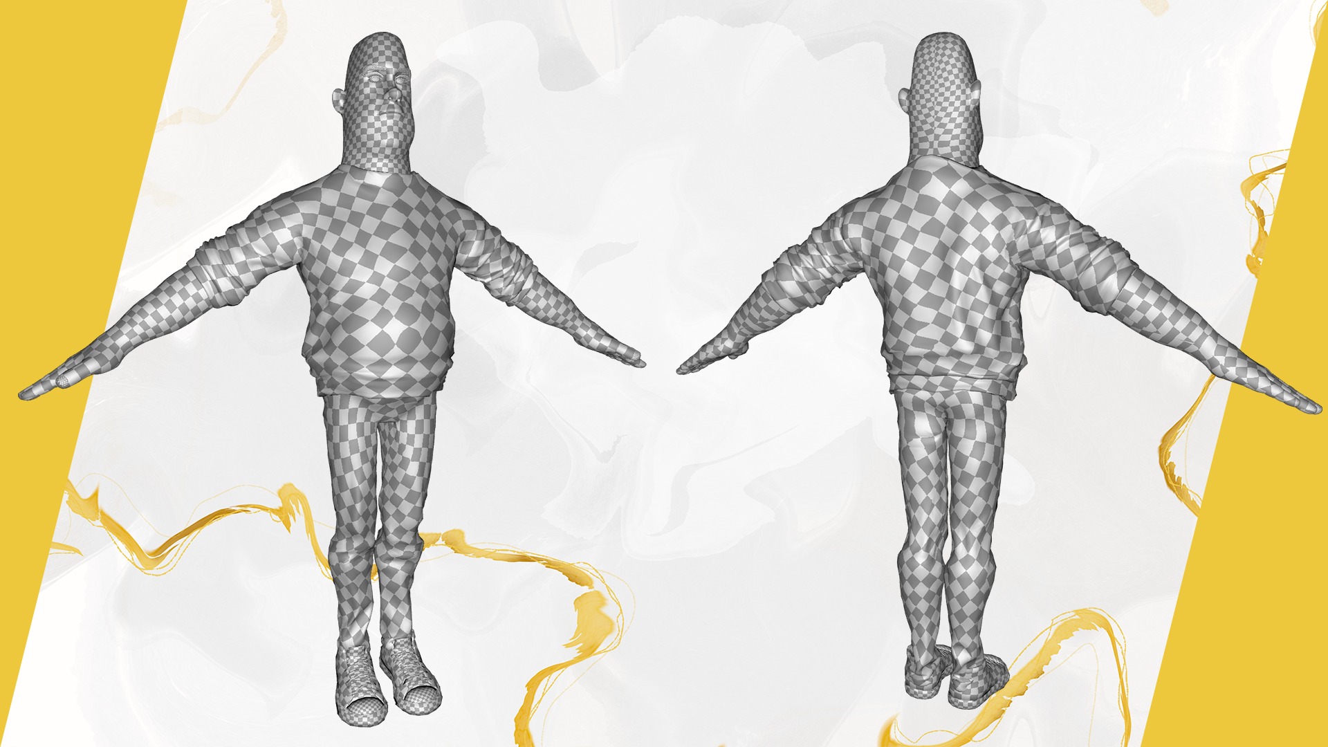 bald man wears sweater casual look Low-poly 3D model_29