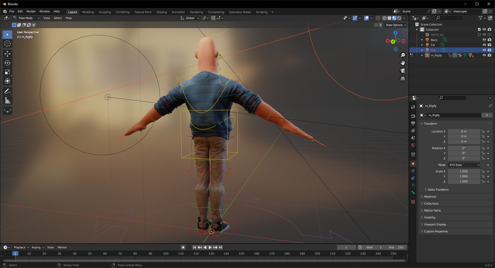 bald man wears sweater casual look Low-poly 3D model_21