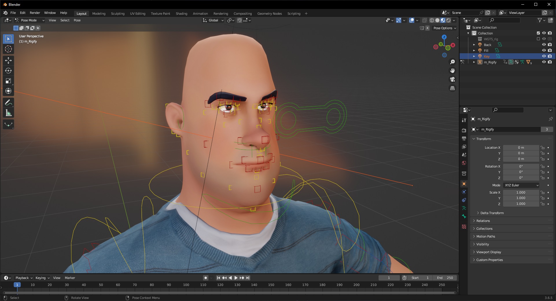 bald man wears sweater casual look Low-poly 3D model_20