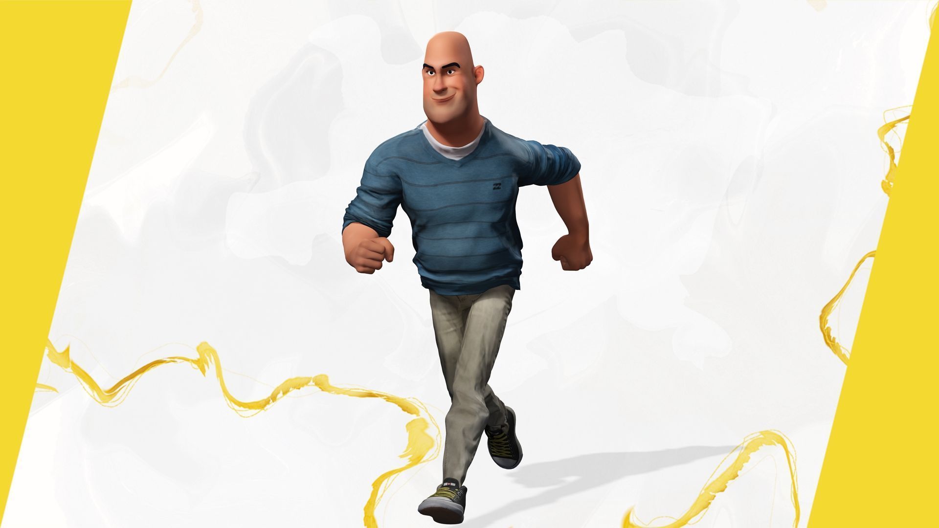 bald man wears sweater casual look Low-poly 3D model_16