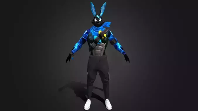 free fire bunny character 3D model