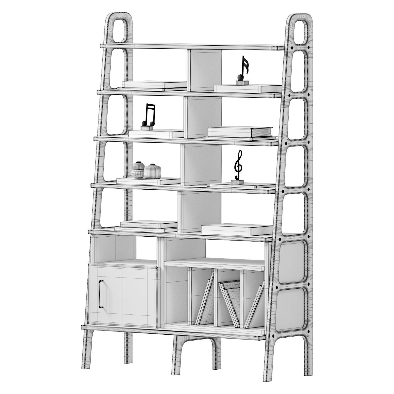 Bookcase Maxi W120 III 3D model_10